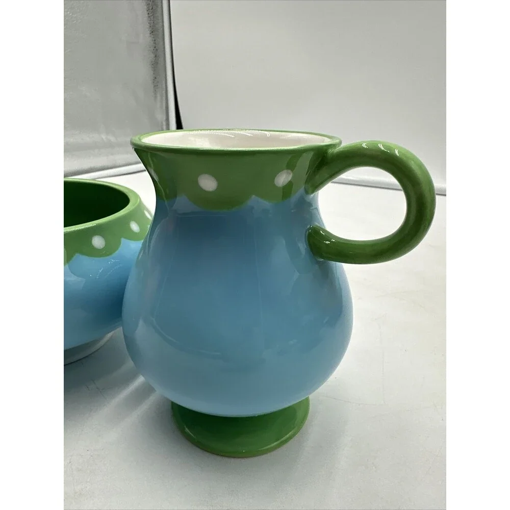 Retro Jonathan Adler Happy Home 2004 Ice Cream Parlour Bowl and Parfait Mug Blue